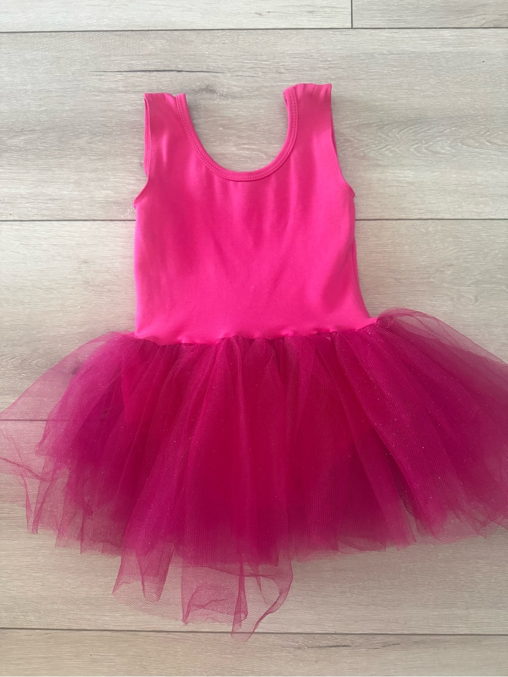 Wild Rich Kids Girls Barbie Hot Pink Tulle Tutu Dress Skirted Leotard